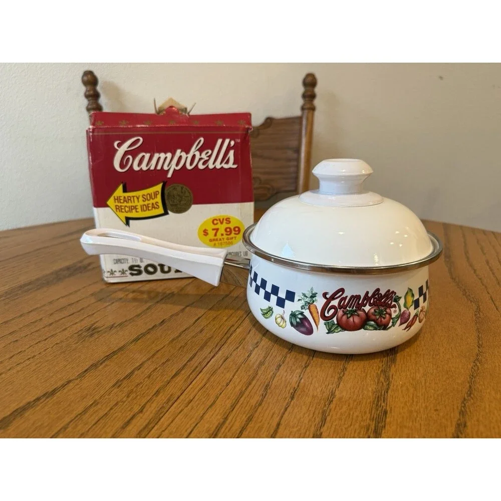 Vintage 2001 Gibson Cambells Soup Vegetable 1.5 Quart Enameled Sauce Pan